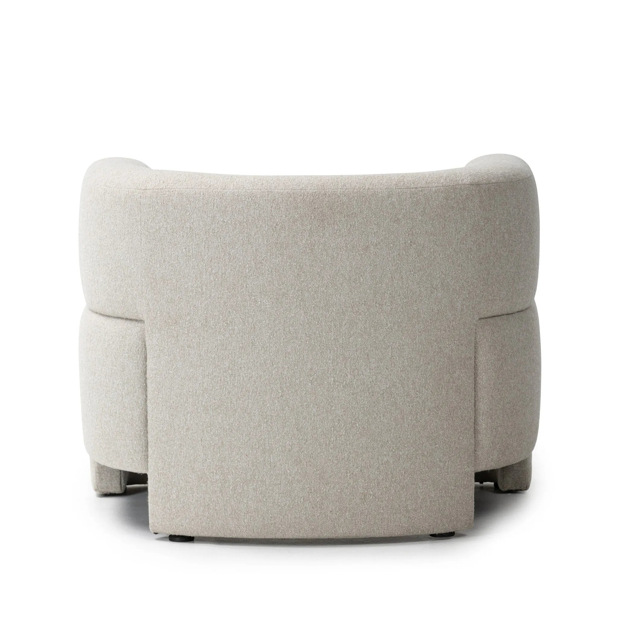 This contemporary wraparound chair melds two forms for a study in seamless balance. The seat's modern form is neutralized with an understated pebble color, while sleek cutouts emphasize the tri-leg base.Collection: Farro Amethyst Home provides interior design, new home construction design consulting, vintage area rugs, and lighting in the Monterey metro area.