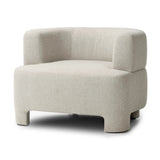 This contemporary wraparound chair melds two forms for a study in seamless balance. The seat's modern form is neutralized with an understated pebble color, while sleek cutouts emphasize the tri-leg base.Collection: Farro Amethyst Home provides interior design, new home construction design consulting, vintage area rugs, and lighting in the Nashville metro area.