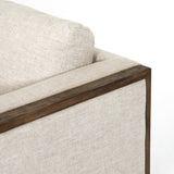 Crisp, clean comfort. Cream-colored upholstery of performance grade cradles within an exposed parawood frame, for detail-driven contrast. Performance fabrics are specially created to withstand spills, stains, high traffic and wear, ensuring long-term comfort and unmatched durability. Amethyst Home provides interior design, new construction, custom furniture, and area rugs in the Washington metro area.