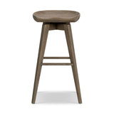 A fresh spin on bar seating, the parawood Paramore Swivel Counter Stool is finished in a deep charcoal for a clean, sleek look. The stool is topped with a swivel. Amethyst Home provides interior design, new home construction design consulting, vintage area rugs, and lighting in the Alpharetta metro area.