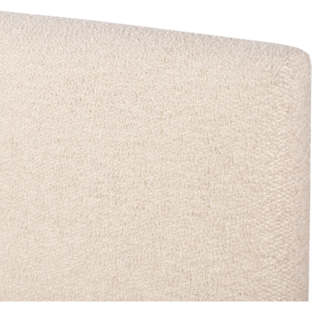 Featuring Quincy Lisbon Cream-King Bed by Four Hands at Amethyst Home. Modern, clean shaping meets inflated comfort with this padded, upholstered bed frame in a textural boucle-like pattern.  Text (251) 257-7986 for quick product details.Overall Dimensions: 92.25"W x 89.25"L x 48"H
Collection: EastonColors: Lisbon Cream ,BlackMaterials: 81% Pl, 19% Pc ,Sol. Amethyst Home provides interior design, new home construction design consulting, vintage area rugs, and lighting in the Des Moines metro area.