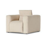 A modern take on the classic recliner. Customize your comfort level with the push of hidden buttons with pieces in our Power Motion collection. Recliner chair features wide arms with a medium to supportive sit and seat height. Zero-clearance design means the chair can be placed up against a wall. Amethyst Home provides interior design, new home construction design consulting, vintage area rugs, and lighting in the Houston metro area.