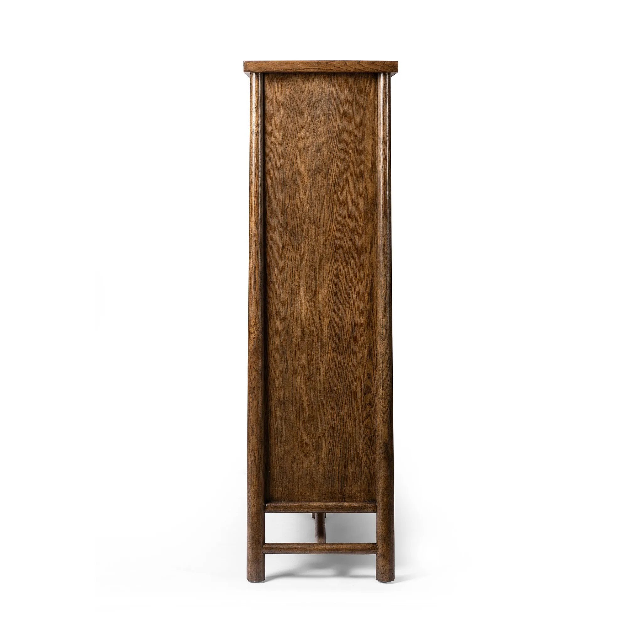 Featuring Renaud Dark Toasted Oak Cabinet by Four Hands at Amethyst Home. A beautifully simple statement piece. This three-door cabinet is crafted from a mix of solid oak and veneer in a dark toasted finish. Details include subtle, tapered corner posts and minimal rounded door knobs.
Overall Dimensions: 20.0" L x 74.0 " W x 69.0" H
Collection: WellsColors: Dar. Amethyst Home provides interior design, new home construction design consulting, vintage area rugs, and lighting in the Dallas metro area.