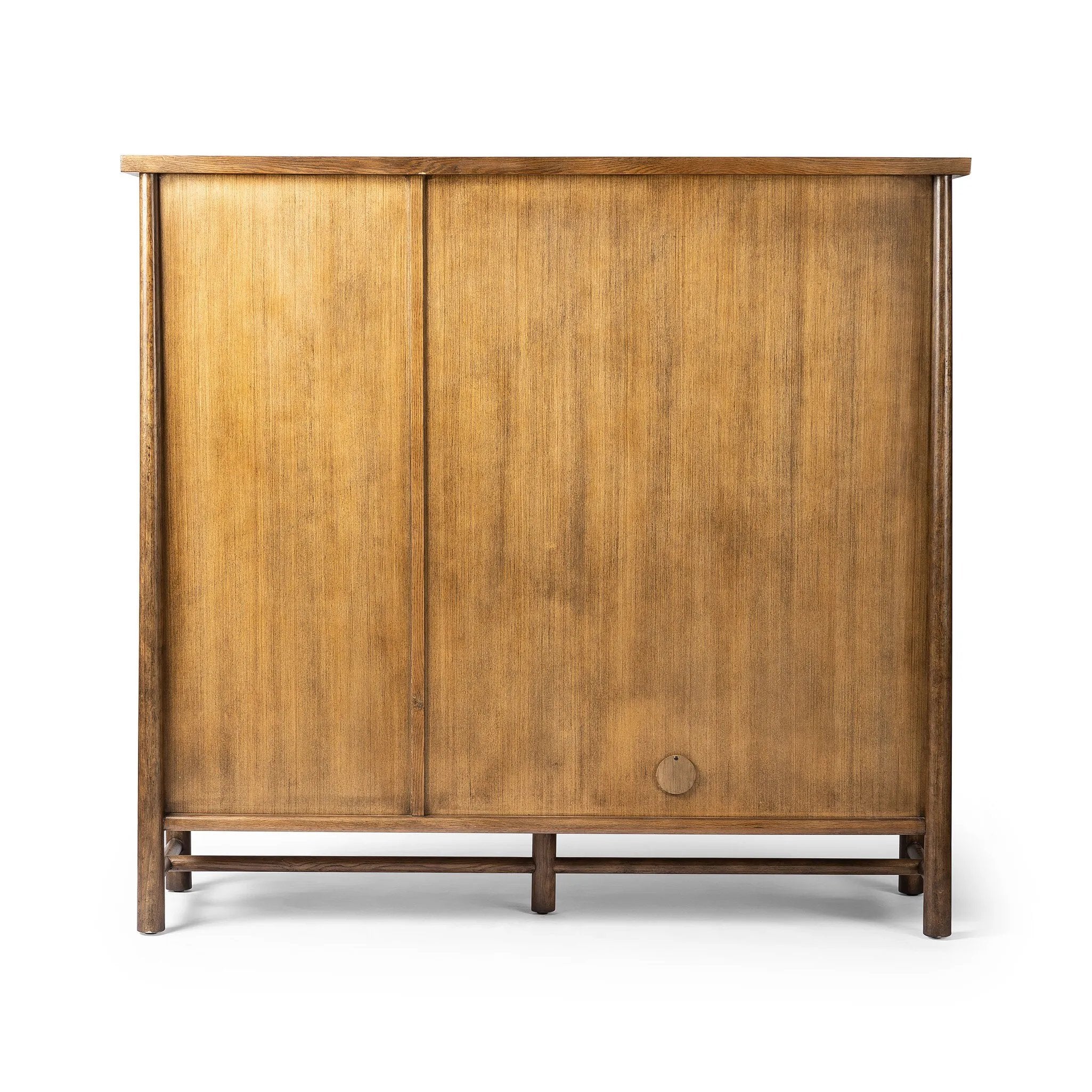 Featuring Renaud Dark Toasted Oak Cabinet by Four Hands at Amethyst Home. A beautifully simple statement piece. This three-door cabinet is crafted from a mix of solid oak and veneer in a dark toasted finish. Details include subtle, tapered corner posts and minimal rounded door knobs.
Overall Dimensions: 20.0" L x 74.0 " W x 69.0" H
Collection: WellsColors: . Amethyst Home provides interior design, new home construction design consulting, vintage area rugs, and lighting in the San Diego metro area.