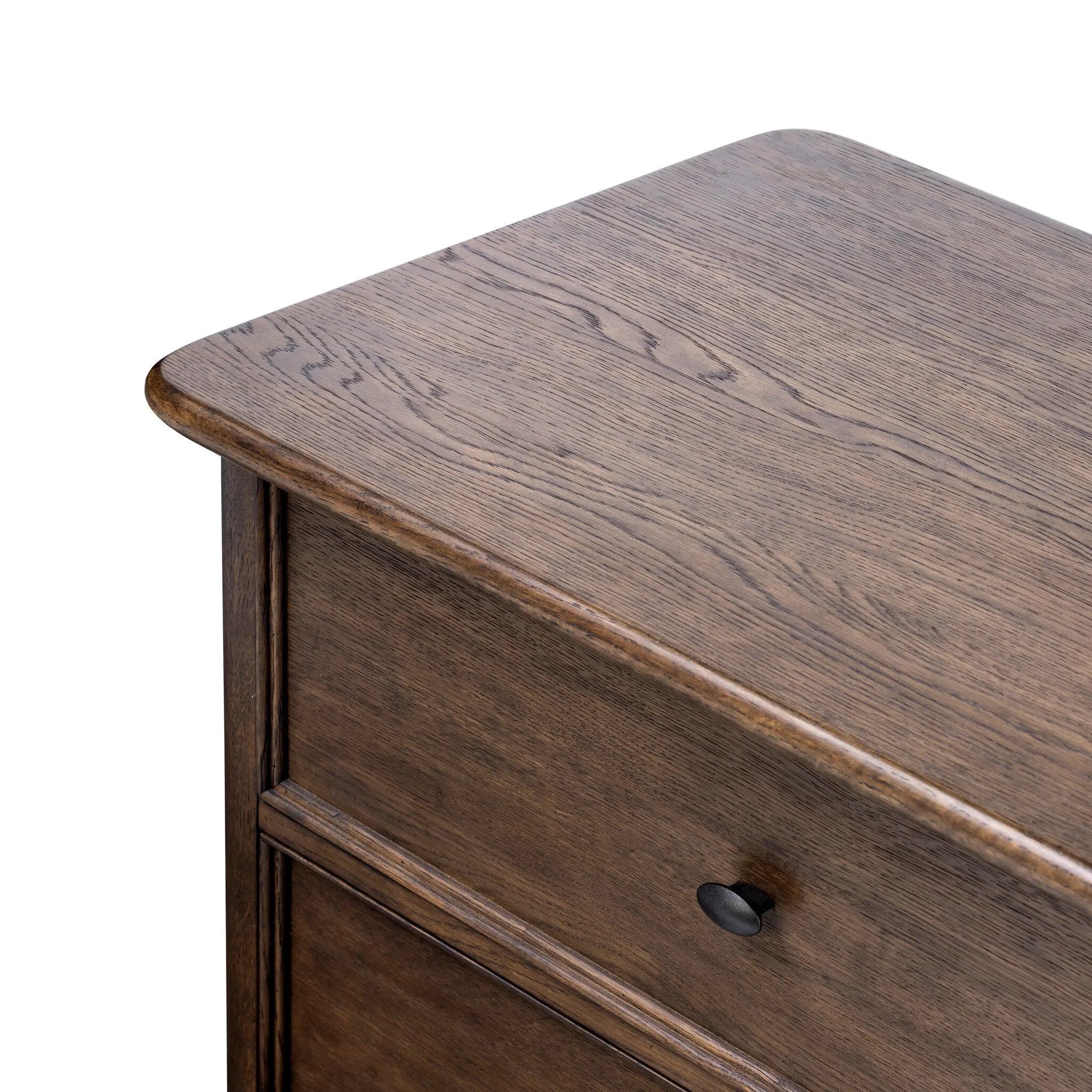 Featuring Russ Aged Oak Nightstand by Four Hands at Amethyst Home. Like an heirloom nightstand with two roomy drawers, this aged oak design has room for it all. Detailed with an overhang surface, carved edges top to bottom, angled legs and oval drawer pulls finished in dark gunmetal.
Collection: BoltonColors: Aged Oak, Aged Oak VeneerMaterials: Solid Oak, Oak. Amethyst Home provides interior design, new home construction design consulting, vintage area rugs, and lighting in the Seattle metro area.