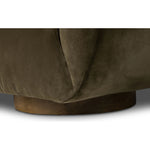 Get comfortable on this velvety cotton-blend sofa, complete with tight tailoring and rounded corners. Column-like parawood legs are finished in a weathered sepia hue.Collection: Easto Amethyst Home provides interior design, new home construction design consulting, vintage area rugs, and lighting in the Tampa metro area.
