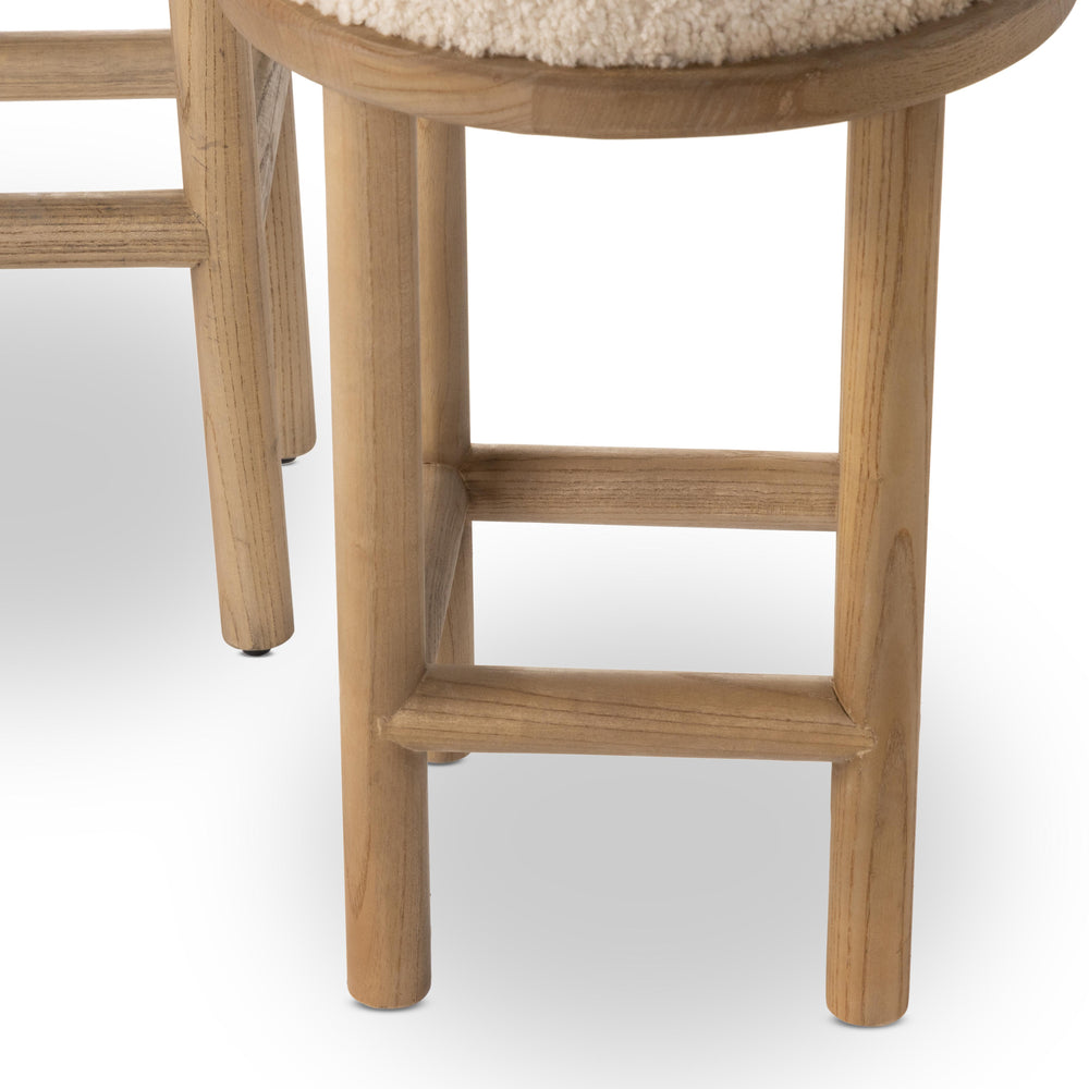 Featuring Saldino Stool by Four Hands at Amethyst Home. Bring a textural touch to the counter with the Saldino stool. Blonde-finished solid parawood supports rounded seating of soft beige shearling for comfort and style alike.
Overall Dimensions: 17"W x 17"L x 26"HColors: Blonde Nettlewood, Beige ShearlingMaterials: Solid Nettlewood, Shearling Weight: 15.21 lbs. Amethyst Home provides interior design, new home construction design consulting, vintage area rugs, and lighting in the Tampa metro area.