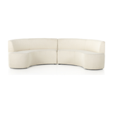 Featuring Sanda Kerbey Ivory Dining Banquette by Four Hands at Amethyst Home. Featuring a dramatically shaped and tightly tailored look, the Sanda dining banquette in an ivory high-performance fabric places a sensible twist on an elegant dining bench.
As shown with a 60” round dining table.
Overall Dimensions: 122.50"W x 74"L x 35.50"HColors: Kerbey IvoryMaterials: 96% Pl, 4% PcFabric: Perf. Amethyst Home provides interior design services, furniture, rugs, and lighting in the Charlotte metro area.