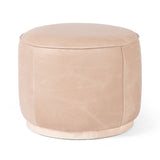 Sinclair Round Ottoman in Burlap | ready to ship!