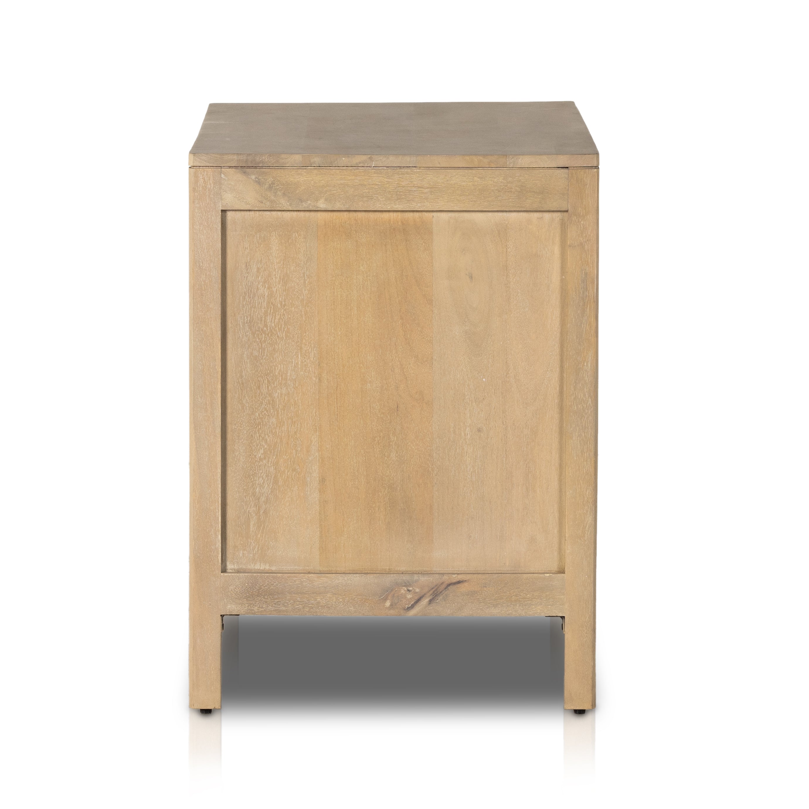 Natural mango frames inset woven cane, for a light, textural look with organic allure. Three spacious drawers provide plenty of closed storage. Amethyst Home provides interior design, new home construction design consulting, vintage area rugs, and lighting in the Washington metro area.