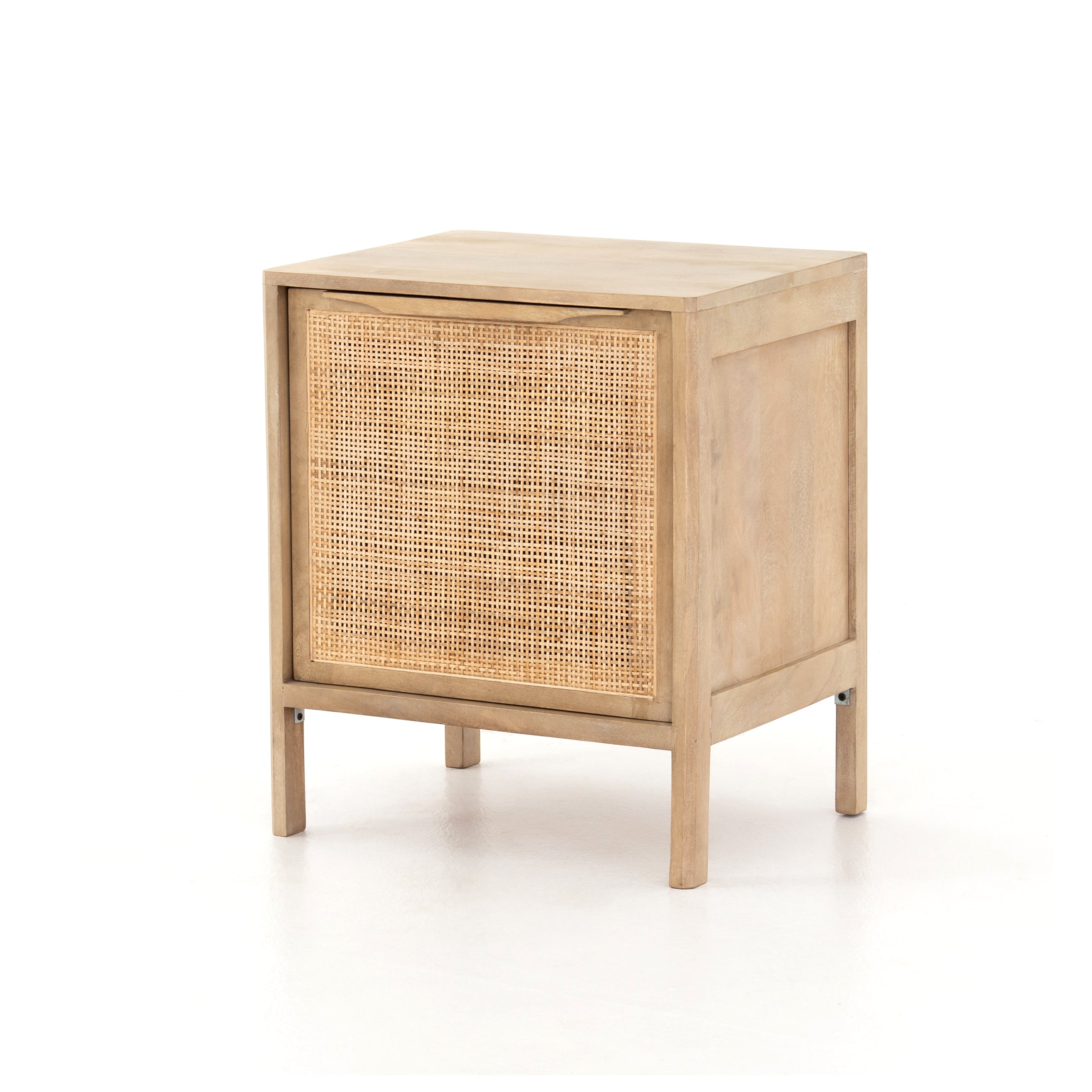 Natural mango frames woven cane, for a light, textural look with fresh organic allure. Interior removable shelf for extra storage options. Amethyst Home provides interior design, new construction, custom furniture, and area rugs in the Portland metro area.