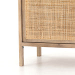 Natural mango frames inset woven cane, for a light, textural look with fresh organic allure. Removable interior shelf for clever convenience. Amethyst Home provides interior design, new construction, custom furniture, and area rugs in the Miami metro area.