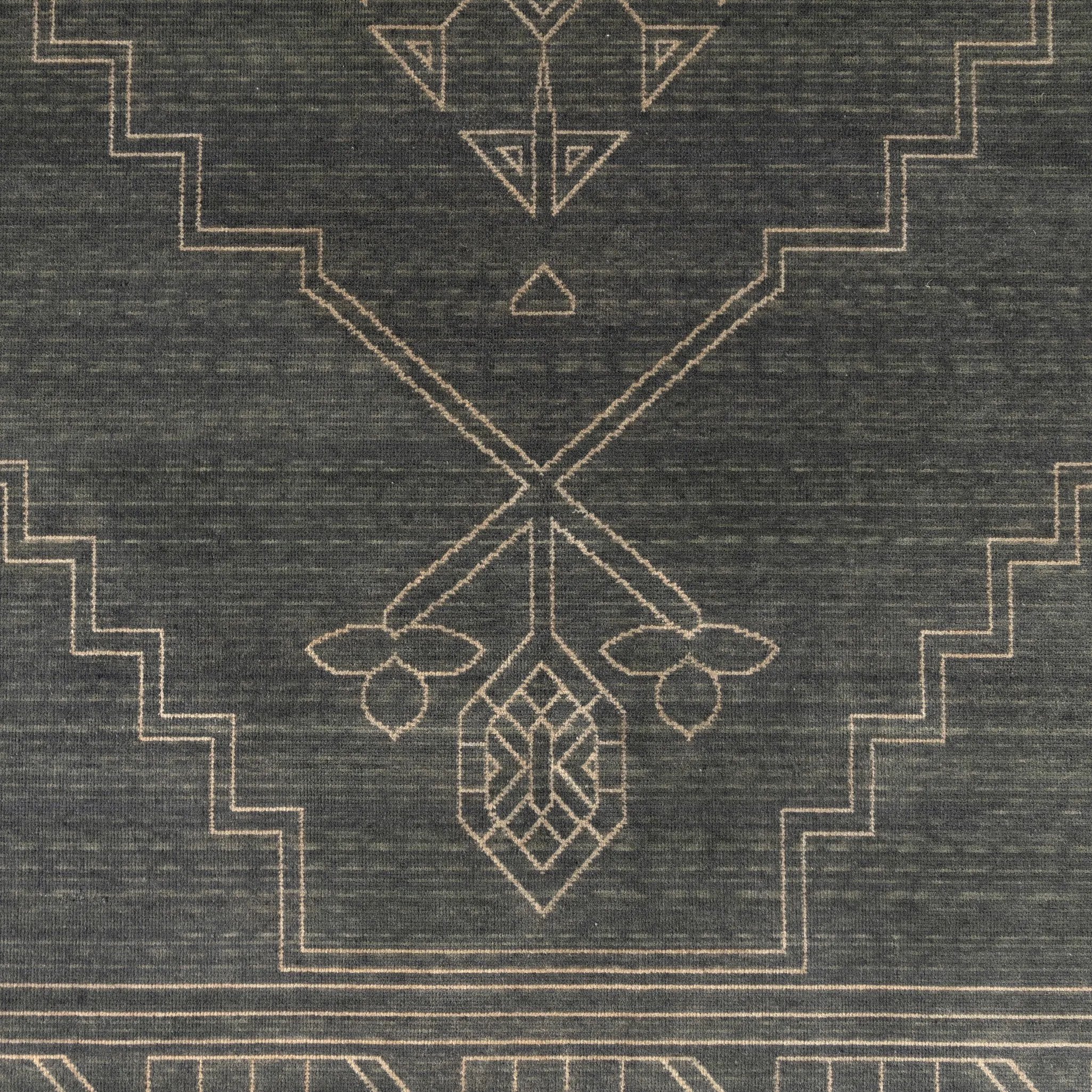 A subtle Turkish-inspired pattern adorns this wool-blend rug. The pattern and ground are purposefully similar in color for a unique take on a neutral.Overall Dimensions108.00"w x 144.00"d x 0.50"hFull Details &amp; SpecificationsTear SheetCleaning Code : X (vacuum Or Light Brush, No Cleaning Products Amethyst Home provides interior design, new home construction design consulting, vintage area rugs, and lighting in the Scottsdale metro area.