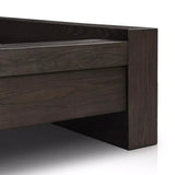 Minimalist and authentically platform, this resawn umber oak bed has a high-rise headboard for an understated modern look. Deep wood grain adds natural character.Collection: Hamilto Amethyst Home provides interior design, new home construction design consulting, vintage area rugs, and lighting in the Monterey metro area.
