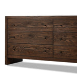 Straight planks of solid umber oak and veneer encase this spacious dresser for an understated modern look. Deep wood grain adds natural character.Collection: Hamilto Amethyst Home provides interior design, new home construction design consulting, vintage area rugs, and lighting in the Miami metro area.