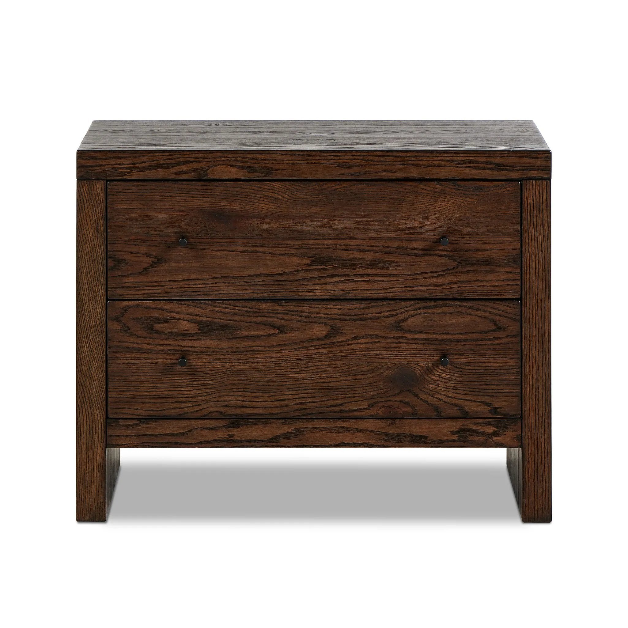 Straight planks of solid umber oak and veneer encase this spacious dresser for an understated modern look. Deep wood grain adds natural character. Invisible wireless charging for Android and Apple products.Collection: Hamilto Amethyst Home provides interior design, new home construction design consulting, vintage area rugs, and lighting in the Omaha metro area.