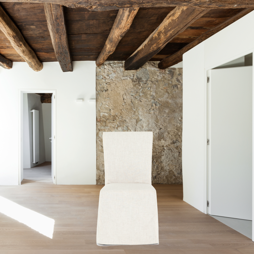 Featuring Vista Dining Chair - Savile Flax by Four Hands at Amethyst Home. The slipcovered Vista Savile Flax Dining Chair delights with a tall, enticingly curved silhouette and ivory performance-grade fabric.
Overall Dimensions: 19.25"W x 26"L x 37.25"HColors: Savile Flax, Coffee BeanMaterials: 92% Pl, 8% Li, Solid BirchFabric: PerformanceWeight: 14.88 lbV. Amethyst Home provides interior design, new home construction design consulting, vintage area rugs, and lighting in the Washington metro area.