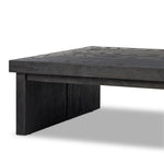 Black-finished oak shapes a streamlined coffee table with a rich while minimalist look.Collection: Bennet Amethyst Home provides interior design, new home construction design consulting, vintage area rugs, and lighting in the San Diego metro area.