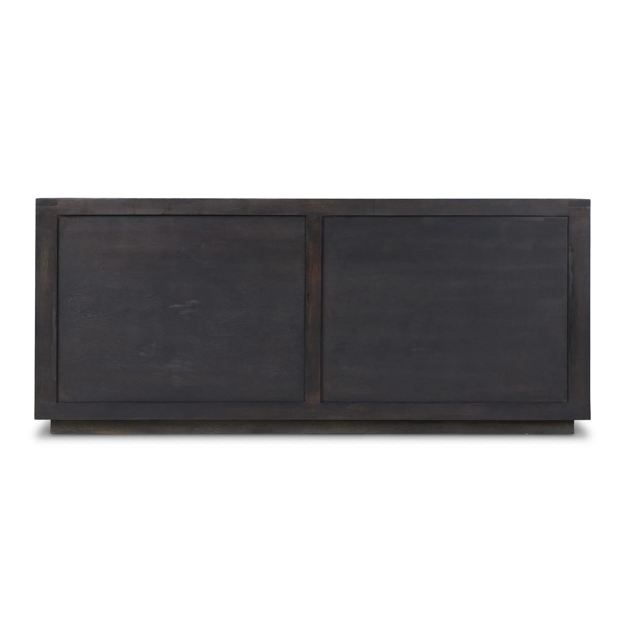 Black-finished oak shapes a streamlined box-style dresser, with lap joint corners for a detail-driven touch.Collection: Bennet Amethyst Home provides interior design, new home construction design consulting, vintage area rugs, and lighting in the Los Angeles metro area.