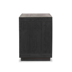 Featuring Warby Worn Black Oak Nightstand by Four Hands at Amethyst Home. Solid acacia shapes a streamlined box-style nightstand, with lap joint corners for a detail-driven touch. Finished with smooth, push-latch drawer glides.Collection: BennettColors: Worn Black Oak ,Worn Black VeneerMaterials: Solid Oak ,Thick Oak Veneer Weight: 94.8 lbs. Amethyst Home provides interior design, new home construction design consulting, vintage area rugs, and lighting in the Salt Lake City metro area.