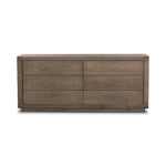 Worn oak shapes a streamlined box-style dresser, with lap joint corners for a detail-driven touch.Collection: Bennet Amethyst Home provides interior design, new home construction design consulting, vintage area rugs, and lighting in the Calabasas metro area.
