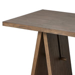 A minimalist frame on this large-scale desk lets the natural character of cracked oak take center stage. Designed with A-frame legs with exposed wood dowel joinery.Collection: Haide Amethyst Home provides interior design, new home construction design consulting, vintage area rugs, and lighting in the Dallas metro area.