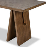 A minimalist frame on this large-scale desk lets the natural character of cracked oak take center stage. Designed with A-frame legs with exposed wood dowel joinery.Collection: Haide Amethyst Home provides interior design, new home construction design consulting, vintage area rugs, and lighting in the Newport Beach metro area.