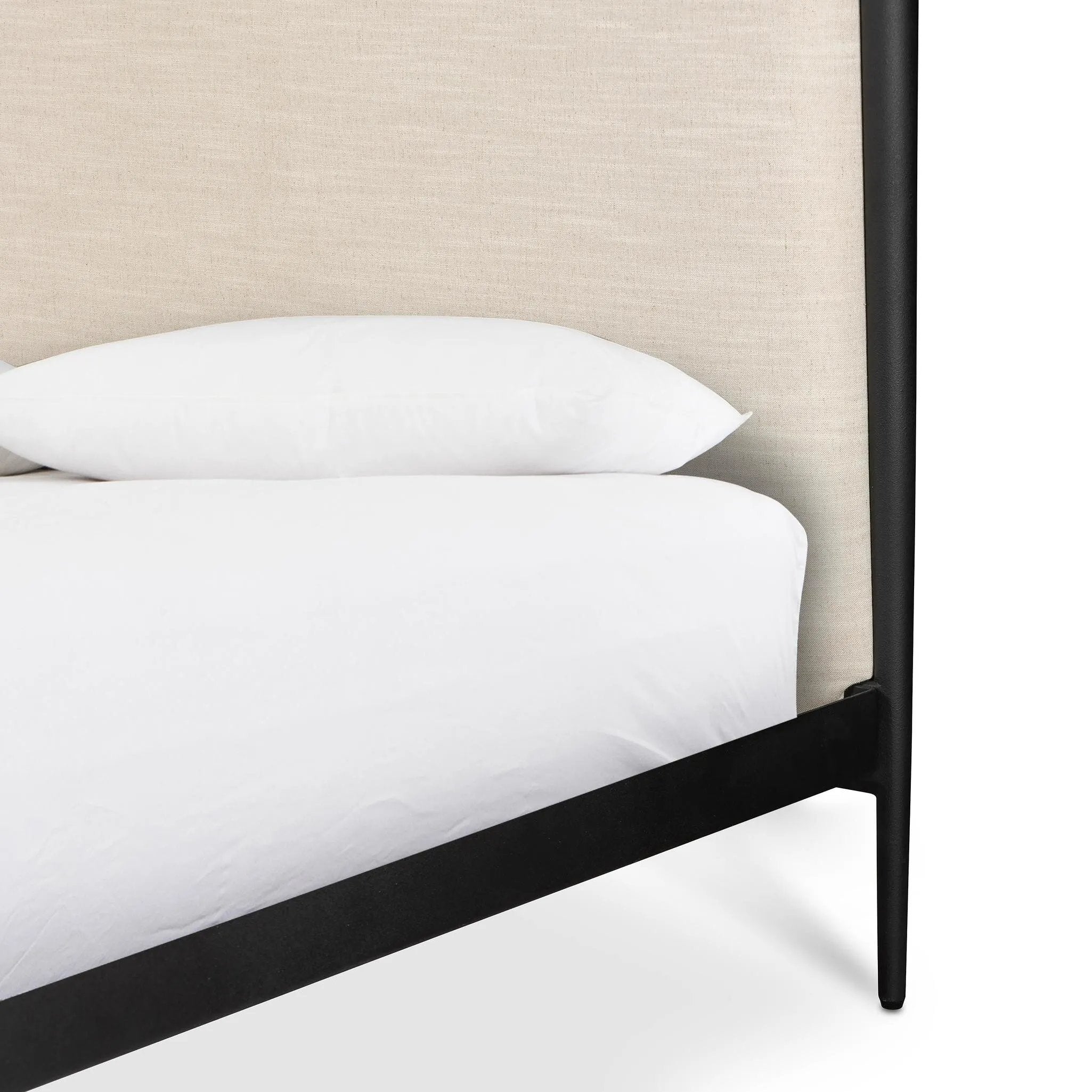Featuring Xander Savoy Parchment Canopy Bed by Four Hands at Amethyst Home. Streamlined and refined. Tapered at the top and bottom, this textured black iron canopy bed fashions a comfortable headboard upholstered in a classic cream hue for contrast.
Queen: 63.75"w x 88.00"d x 85.00"hKing: 79.75"w x 88.00"d x 85.00"h
Collection: WestgateColors: Savoy Parchment ,. Amethyst Home provides interior design, new home construction design consulting, vintage area rugs, and lighting in the Miami metro area.