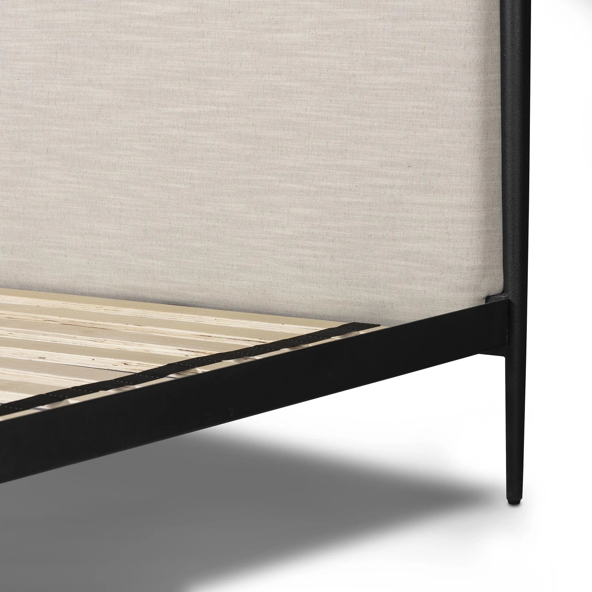 Featuring Xander Savoy Parchment Canopy Bed by Four Hands at Amethyst Home. Streamlined and refined. Tapered at the top and bottom, this textured black iron canopy bed fashions a comfortable headboard upholstered in a classic cream hue for contrast.
Queen: 63.75"w x 88.00"d x 85.00"hKing: 79.75"w x 88.00"d x 85.00"h
Collection: WestgateColors: Savoy Parchme. Amethyst Home provides interior design, new home construction design consulting, vintage area rugs, and lighting in the San Diego metro area.