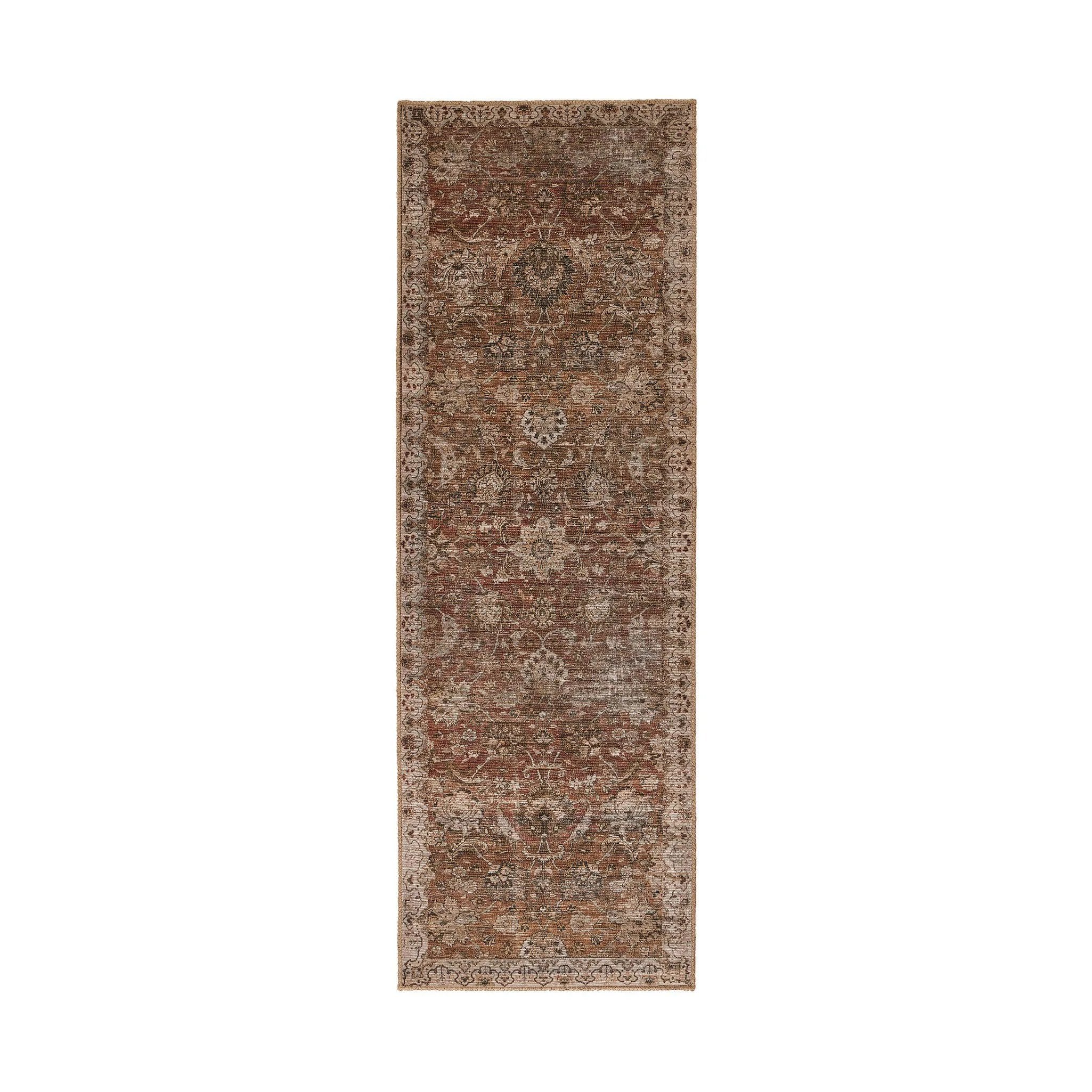 Handmade in Egypt, a textural jute-blend area rug is printed to mimic an authentic vintage rug design.Overall Dimensions30.00"w x 0.50"d x 114.00"hFull Details &amp; SpecificationsTear SheetCleaning Code : X (vacuum Or Light Brush, No Cleaning Products Amethyst Home provides interior design, new home construction design consulting, vintage area rugs, and lighting in the Portland metro area.