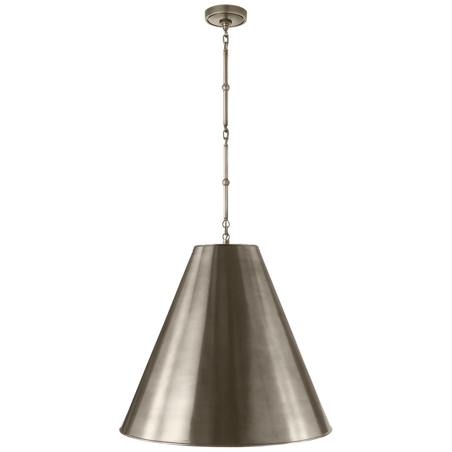 We love all the industrial vibes that come with this Goodman Large Hanging Lamp. Available in three different finishes, we would love to see this hanging over a kitchen island, sink, or other large area