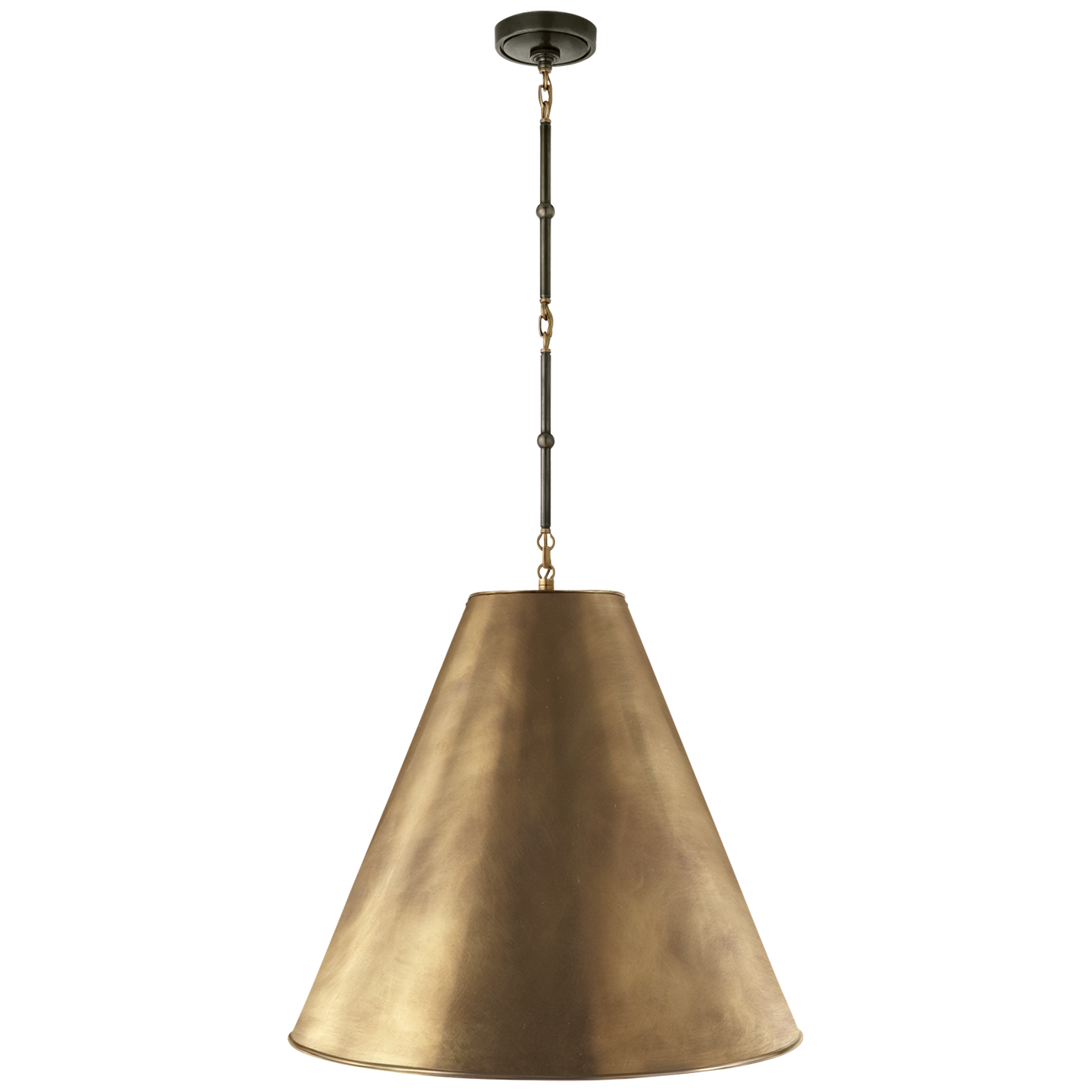 We love all the industrial vibes that come with this Goodman Large Hanging Lamp. Available in four different finishes, we would love to see this hanging over a kitchen island, sink, or other large area