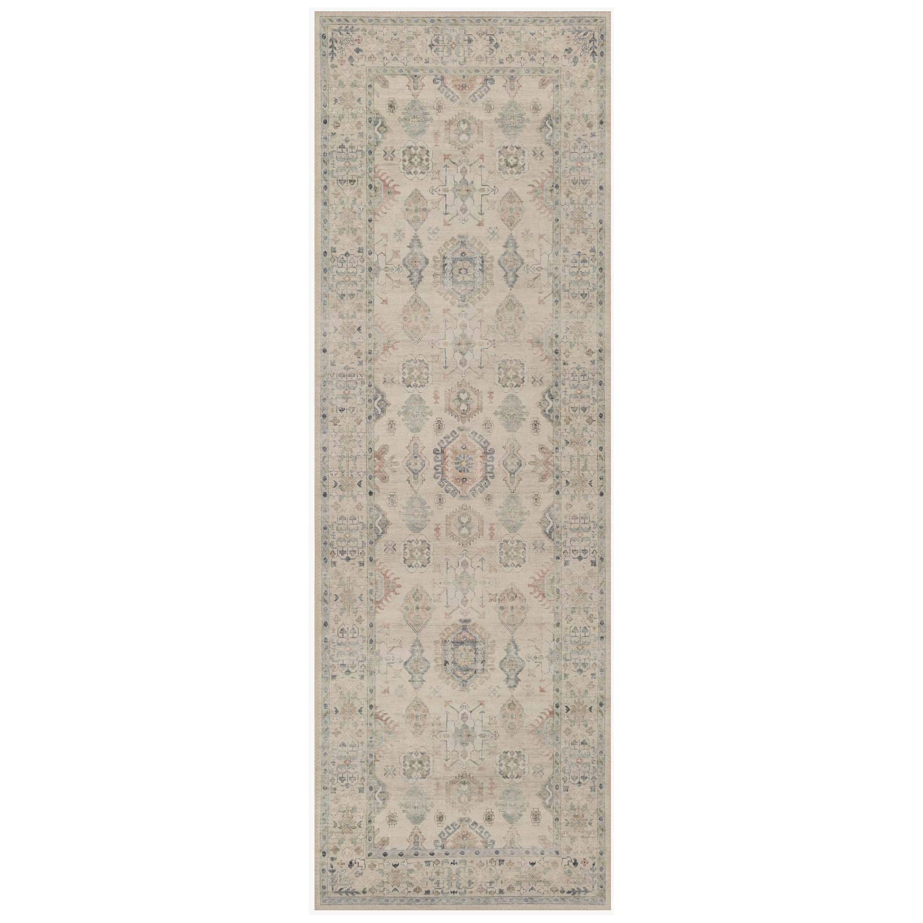 Featuring soft motifs in a carefully curated color palate of beige, ivory, and hints of black, the Hathaway Beige / Multi area rug captures the essence of one-of-a-kind vintage or antique area rug. This rug is ideal for high traffic areas such as living rooms, dining rooms, kitchens, hallways, and entryways.