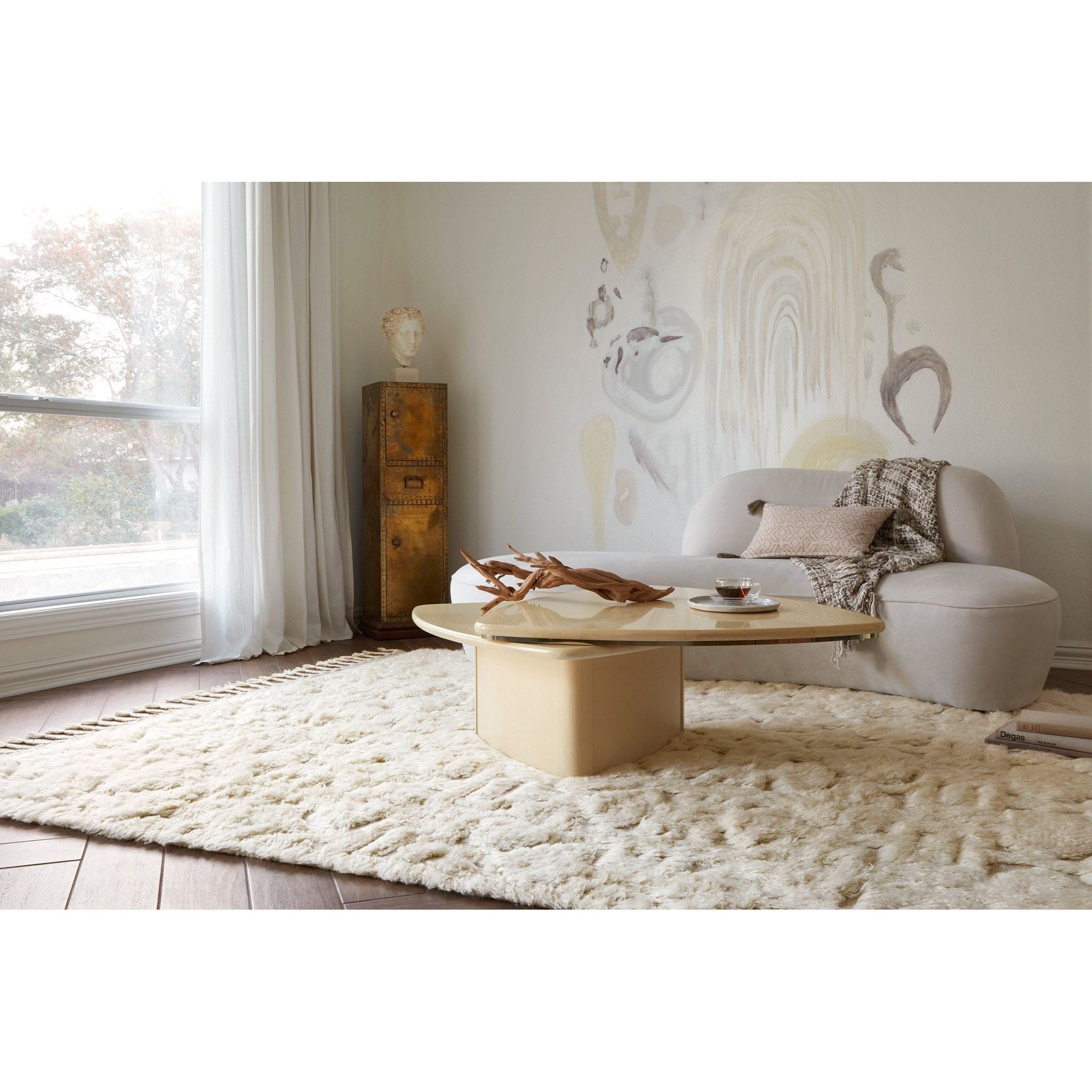 Hygge Oatmeal/Ivory Rug - Amethyst Home Inspired by Scandinavian textile motifs, the Hygge Collection combines a soft shaggy texture with an enduring neutral palette. Each piece is hand-loomed in India of 100% wool, ensuring long-wearing durability in even the busiest of rooms. 