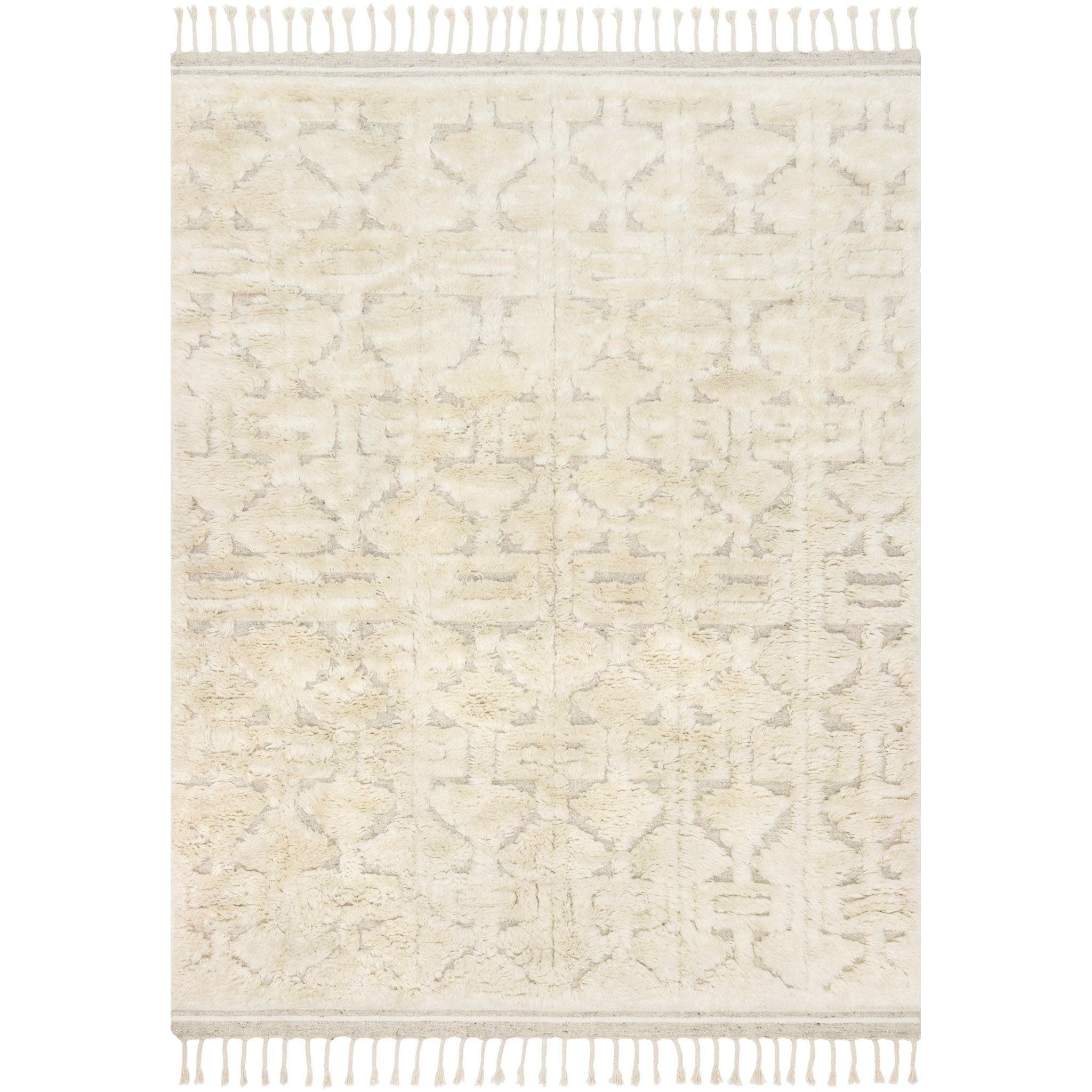 Hygge Oatmeal/Ivory Rug - Amethyst Home Inspired by Scandinavian textile motifs, the Hygge Collection combines a soft shaggy texture with an enduring neutral palette. Each piece is hand-loomed in India of 100% wool, ensuring long-wearing durability in even the busiest of rooms.   