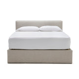 The modern Hayden Bed by Verellen is sturdy and comfy. This cozy bed features:  platform style bed – accommodates mattress only sits on glides available slipcovered or upholstered double needle stitch detail not available with boxspring Available in twin, full, queen, king, and California king.