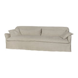 The slipcovered Hazel Sofa by Cisco Brothers comes with a down feather pillow top cushion. Made in LA with a 8 way hand-tied construction for irresistable comfort. As shown slipcovered in Quixote Oatmeal 100% linen. Available in 4 sizes: