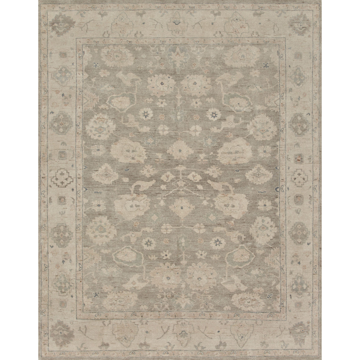 Vivienne Silver / Stone Hand-Knotted  Rug