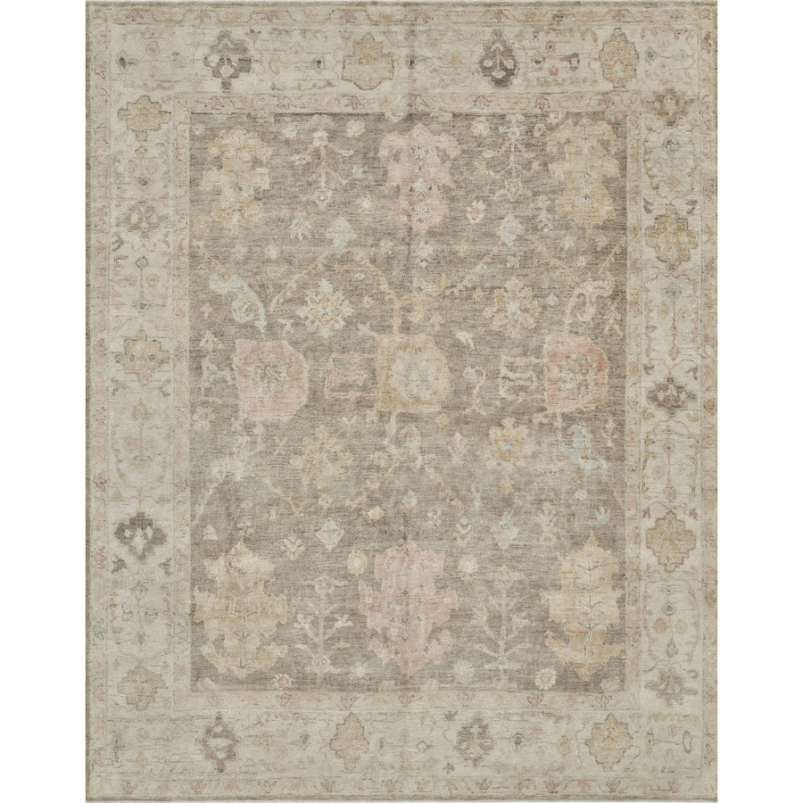 Tapis noué à la main Vincent Moss gris/pierre