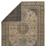The Rhapsody Delpha Area Rug by Jaipur Living, or RHA05, boasts a beautiful medallion motif with a tile-like, decorative border detail. The light ivory tone is accented with rich green-blue, ochre, and sky blue hues. This durable wool hand knotted rug is perfect for the living room or other high traffic areas. 