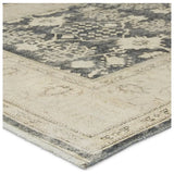 Featuring Boheme Pia Rug by Jaipur Living at Amethyst Home. The Boheme Pia Rug brings vintage inspiration to life with ornate, worldly designs and a timeless distress effect. The Pia area rug boasts a Persian-inspired center medallion, short fringe and detail-rich border in a navy, cream, gray, and pastel green colorway. This zero-pile rug is printed on cotton, polyester, and soft chen. Amethyst Home provides interior design services, furniture, rugs, and lighting in the Salt Lake City metro area.