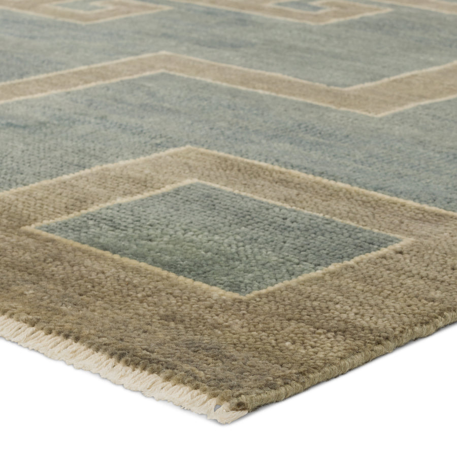 The hand-knotted Cyprus collection showcases a modern representation of vintage Kars designs with clean-lined geometric details and fresh colorways. The blue, sage, and cream Kyrenia design delights with an antique medallion pattern and a similarly styled border. Low pile and naturally stain resistant fibers allow for easy care and cleanup. Amethyst Home provides interior design, new construction, custom furniture, and area rugs in the Kansas City metro area.