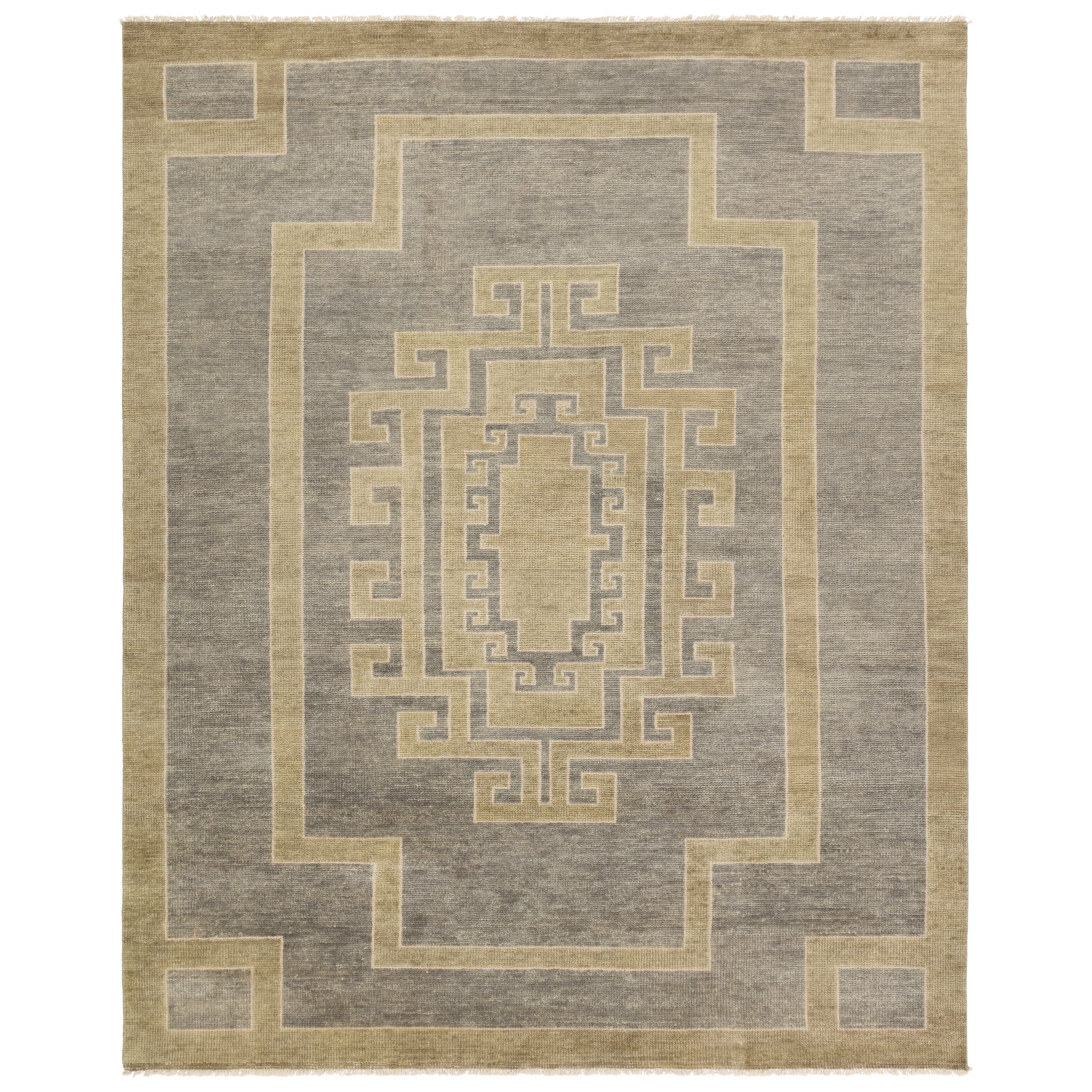 The hand-knotted Cyprus collection showcases a modern representation of vintage Kars designs with clean-lined geometric details and fresh colorways. The gray, sage, and cream Kyrenia design delights with an antique medallion pattern and a similarly styled border. Low pile and naturally stain resistant fibers allow for easy care and cleanup. Amethyst Home provides interior design, new construction, custom furniture, and area rugs in the Tampa metro area.