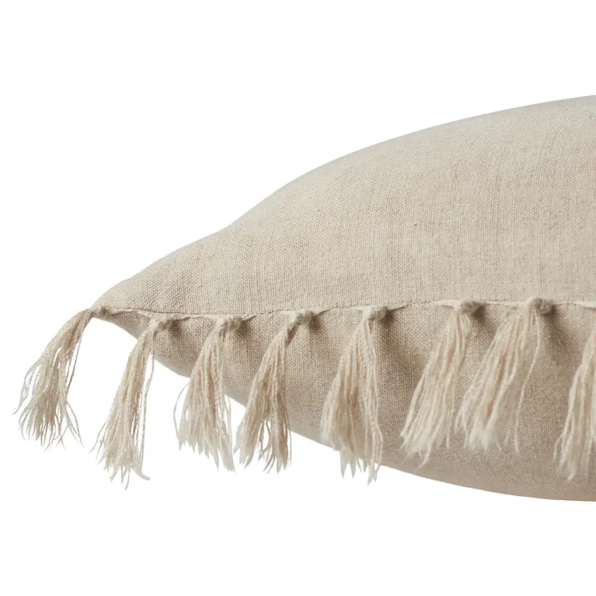 The Jemina Feather Gray Pillow boasts an assortment of relaxed linen designs with rustic-style knotted tassels lining the sides. The comfortable Majere throw pillow delights with an on-trend gray hue and subtle bohemian vibe that perfectly accents sofas, chairs, and beds alike. This casual yet sophisticated pillow thrives in indoor spaces of the home such as sitting rooms, living areas, and bedrooms. Amethyst Home provides interior design services, furniture, rugs, and lighting in the Omaha metro area.