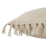 The Jemina Feather Gray Pillow boasts an assortment of relaxed linen designs with rustic-style knotted tassels lining the sides. The comfortable Majere throw pillow delights with an on-trend gray hue and subtle bohemian vibe that perfectly accents sofas, chairs, and beds alike. This casual yet sophisticated pillow thrives in indoor spaces of the home such as sitting rooms, living areas, and bedrooms. Amethyst Home provides interior design services, furniture, rugs, and lighting in the Omaha metro area.