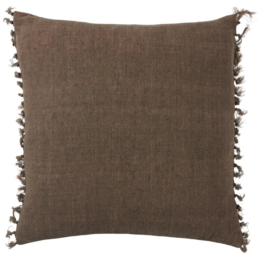 The Jemina Pinecone Pillow boasts an assortment of relaxed linen designs with rustic-style knotted tassels lining the sides. The comfortable Majere throw pillow delights with a cozy brown hue and subtle bohemian vibe that perfectly accents sofas, chairs, and beds alike. Amethyst Home provides interior design services, furniture, rugs, and lighting in the Kansas City metro area.