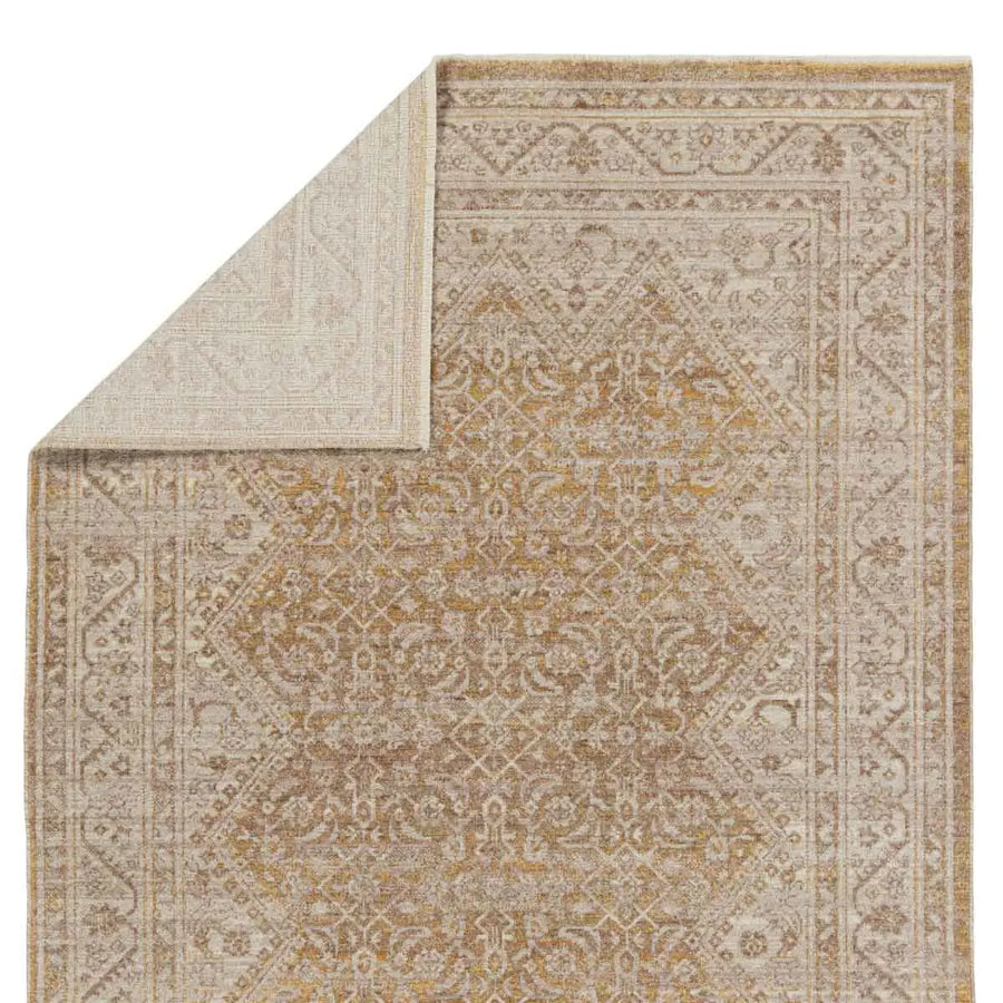 The Leila Harriet Rug makes traditional beauty accessible. The Harriet area rug features a distressed, medallion and trellis design in warm tones of gold, light gray, and cream. This polyester accent is durable and easy-to-clean, offering the perfect grounding accent to homes with pets or kids. Amethyst Home provides interior design services, furniture, rugs, and lighting in the Miami metro area.