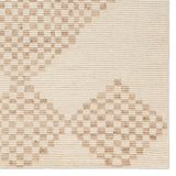 A stunning array of globally inspired designs in neutral tones define the handknotted Merzouga by Heja Home Sarenthia. The Moroccan-inspired Sarenthia design showcases several checkered diamonds in cream and taupe tones. The 100% wool pile is soft underfoot and inherently stain-resistant. Amethyst Home provides interior design, new home construction design consulting, vintage area rugs, and lighting in the Los Angeles metro area.