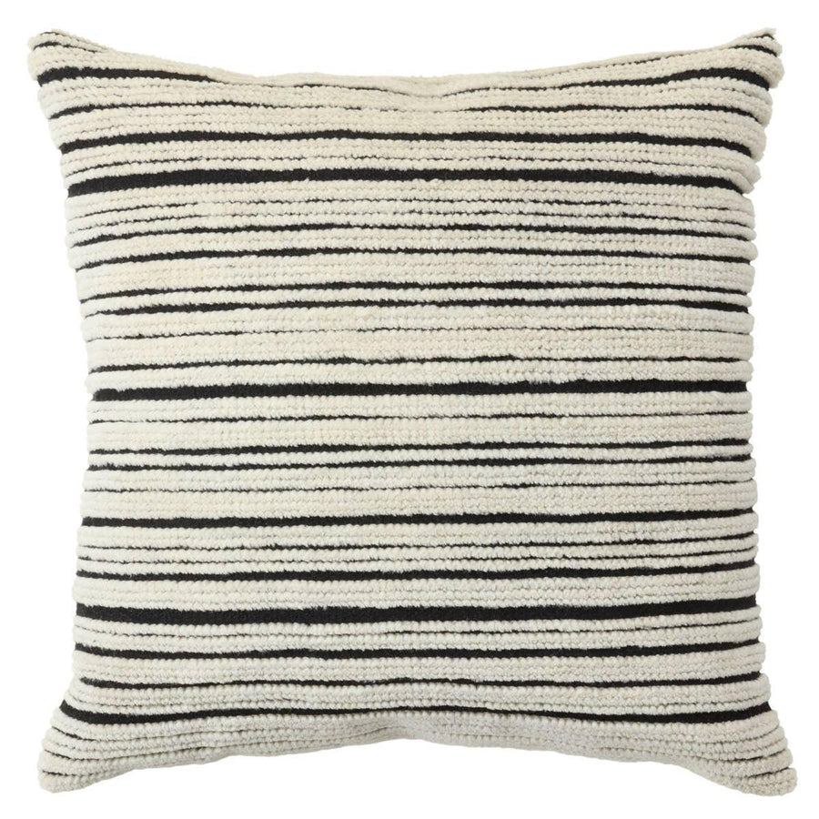 The hand-knotted Montane Dayton imbues spaces with modern Moroccan vibes and high-quality craftsmanship. This richly textured assortment of pillows features premium wool and silk blended fibers and an exceptional Persian knot quality. The striped Dayton pillow delights in a cream and black colorway, creating an easy-to-decorate-with accent piece. Amethyst Home provides interior design, new home construction design consulting, vintage area rugs, and lighting in the Dallas metro area.