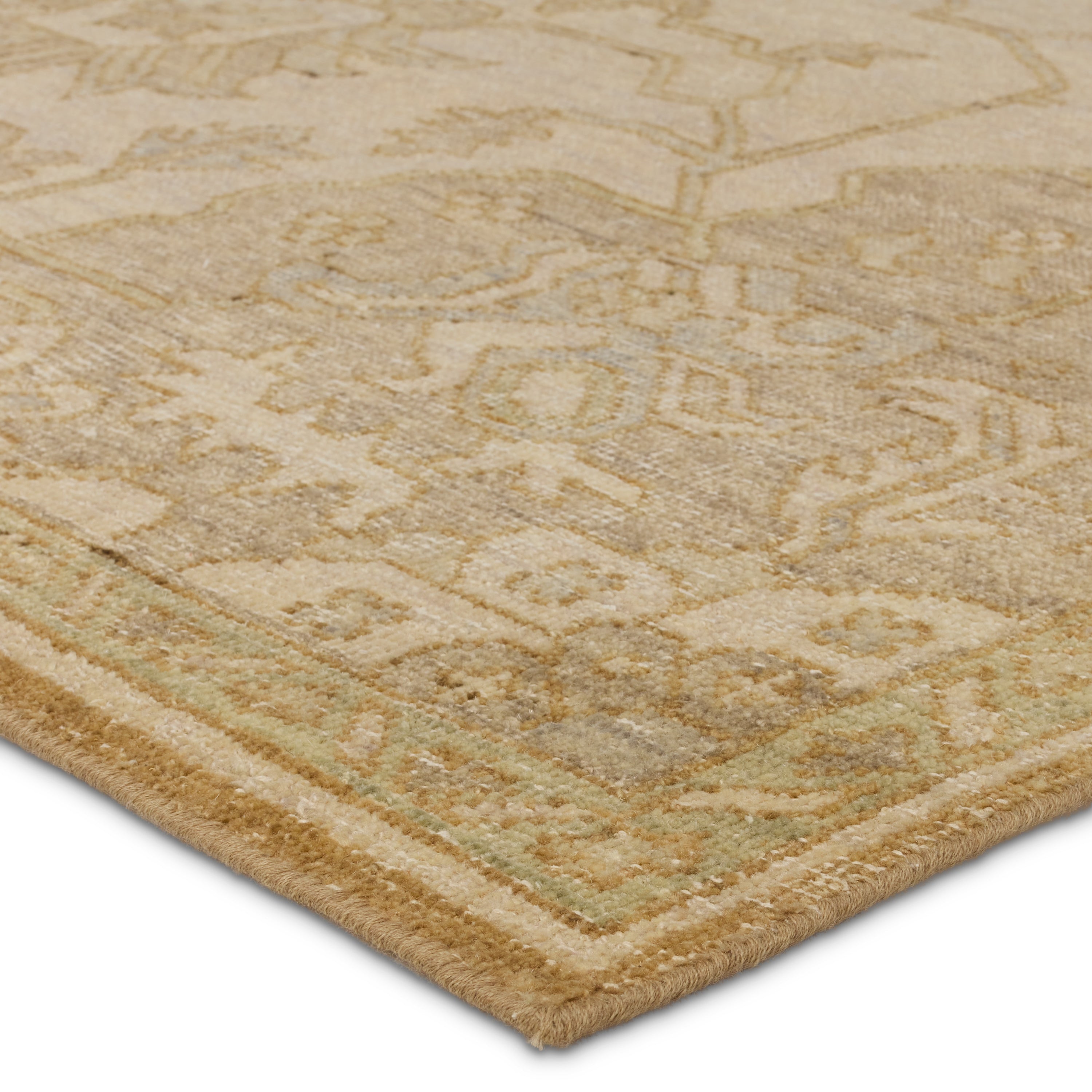 The Onessa collection marries traditional motifs with soft, subdued colorways for the perfect blend of fresh and time-honored style. These hand-knotted wool rugs feature a hand-sheared quality that lends the design a coveted vintage impression. The Danet rug features a distressed, floral pattern in hues of tan, gold, taupe, cream, and hints of green. Amethyst Home provides interior design, new construction, custom furniture, and area rugs in the San Diego metro area.